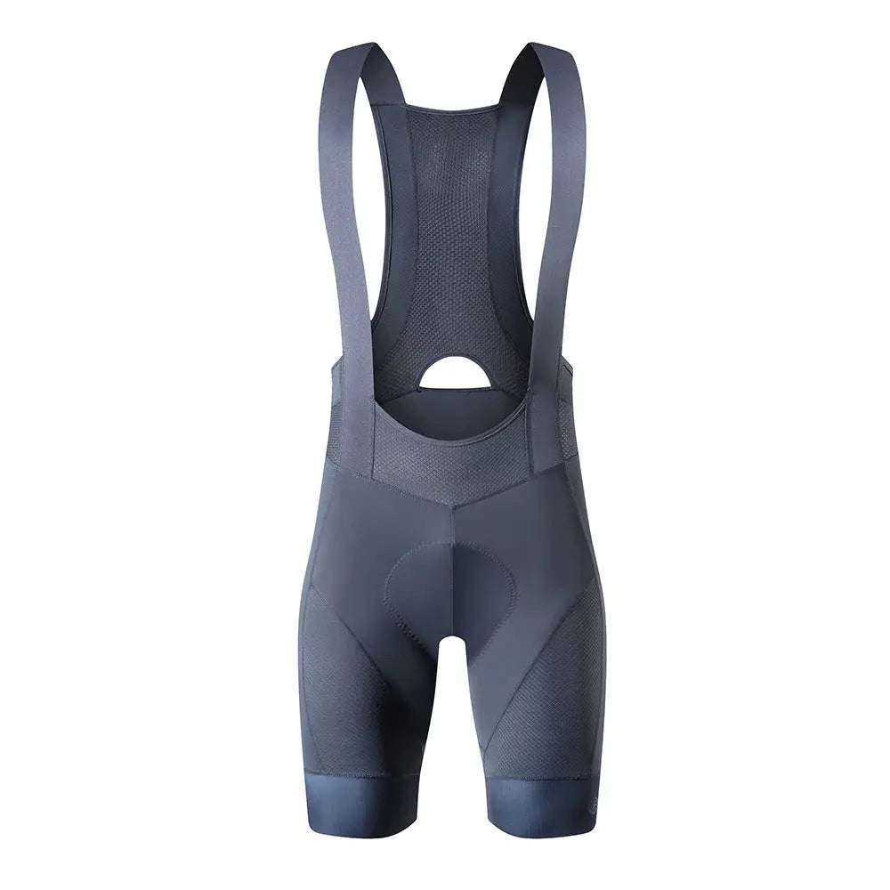 Men's cycling bib shorts with sponge padding, dark gray