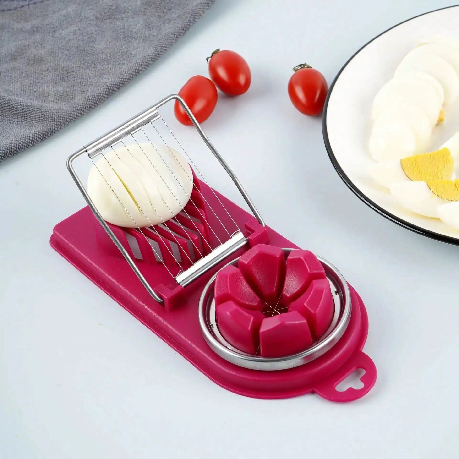 ChefPro Multifunctional Egg Cutter 2 In 1 With Durable PP Base And Stainless Steel Wire For Even Slices