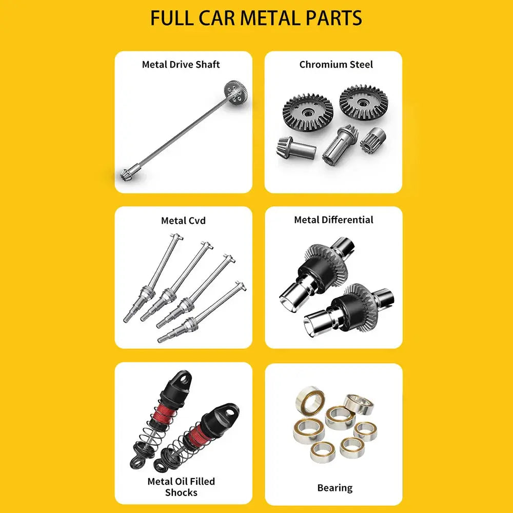 MJX Hyper Go 14207 1/14 RC car metal parts set; drive shaft, CV joints, gears, differential, shocks, bearings