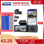 AZDOME M550 Pro dash cam system with 4K+1K+2.5K, 5.8GHz Wi-Fi, GPS, night vision, 3.19in IPS display