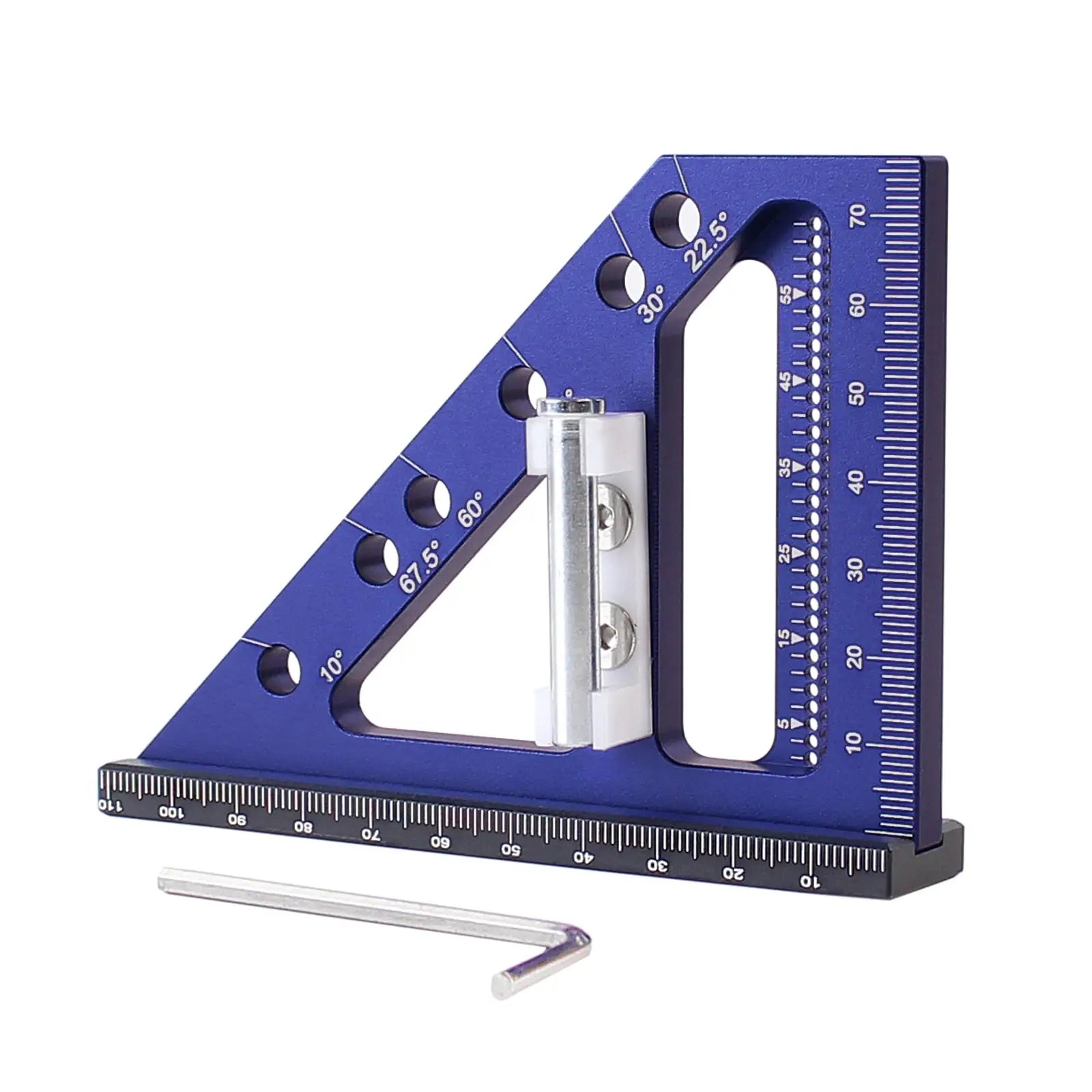 ProEdge Woodworking Square Protractor Aluminum Alloy For Precise 22.5 To 90 Degree Angles Engineers And Carpenters