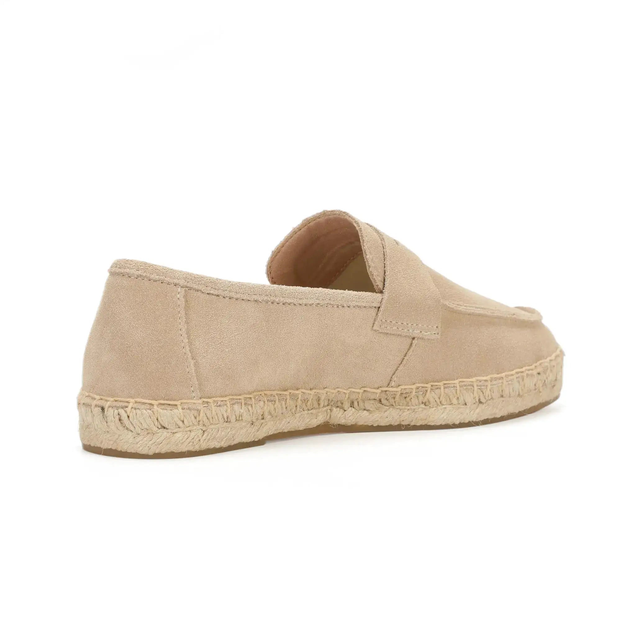 Men's suede jute espadrille loafers, tan casual shoes