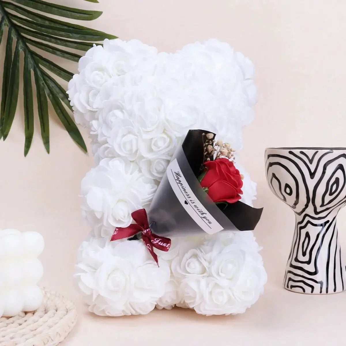 Foam Rose Teddy Bear Carry Bouquet For Weddings Mothers Day Nurses And Teachers And Other Celebrations