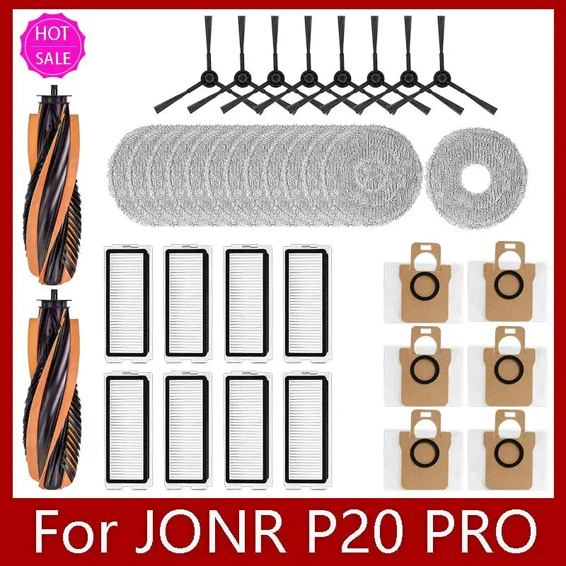 Replacement Main Side Brush HEPA Filter Mop Cloth Dust Bag For JONR P20 Pro And T5 Pro Robot Vacuum Cleaner Accessories