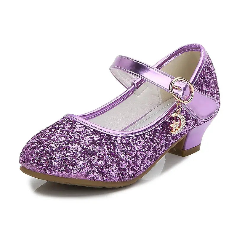 PrincessSteps Girls Red Leather Party Heels With Comfortable Rounded Toe And 1 To 3 Cm Heel Height For Weddings