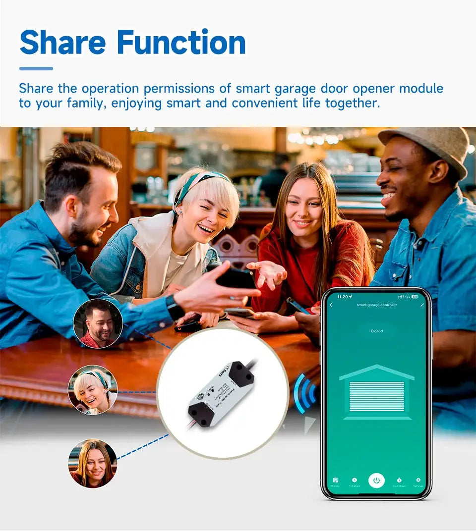 Garage door controller module by Simples Market Tuya, Alexa and Google Assistant compatible, WiFi remote app control