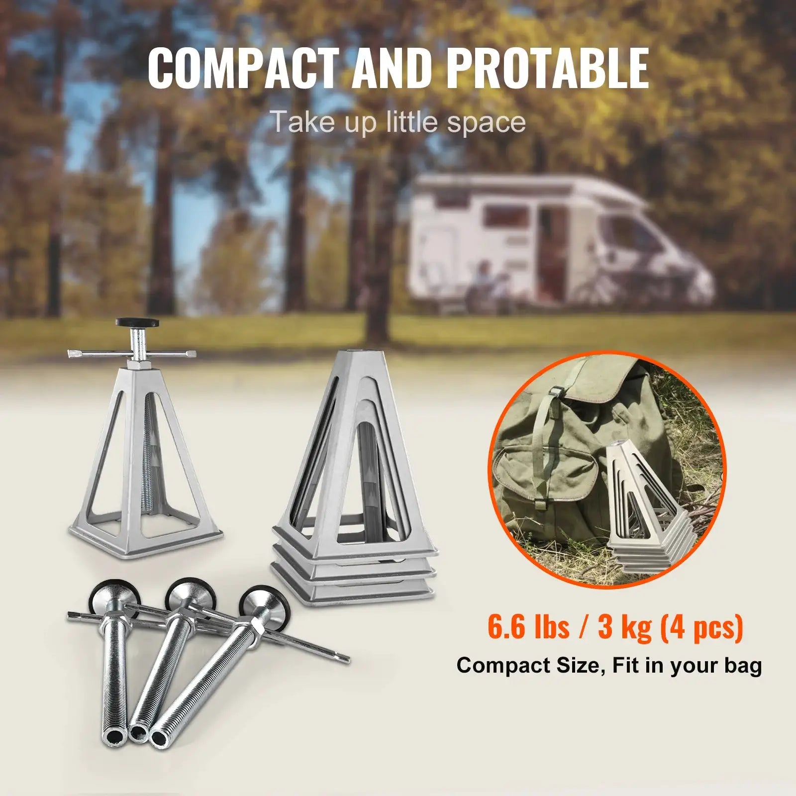 SucceBuy RV Stabilizer Jacks 4 Pack Aluminum Leveling Jacks Up To 6000 Lbs Per Jack for Travel Trailer Camper
