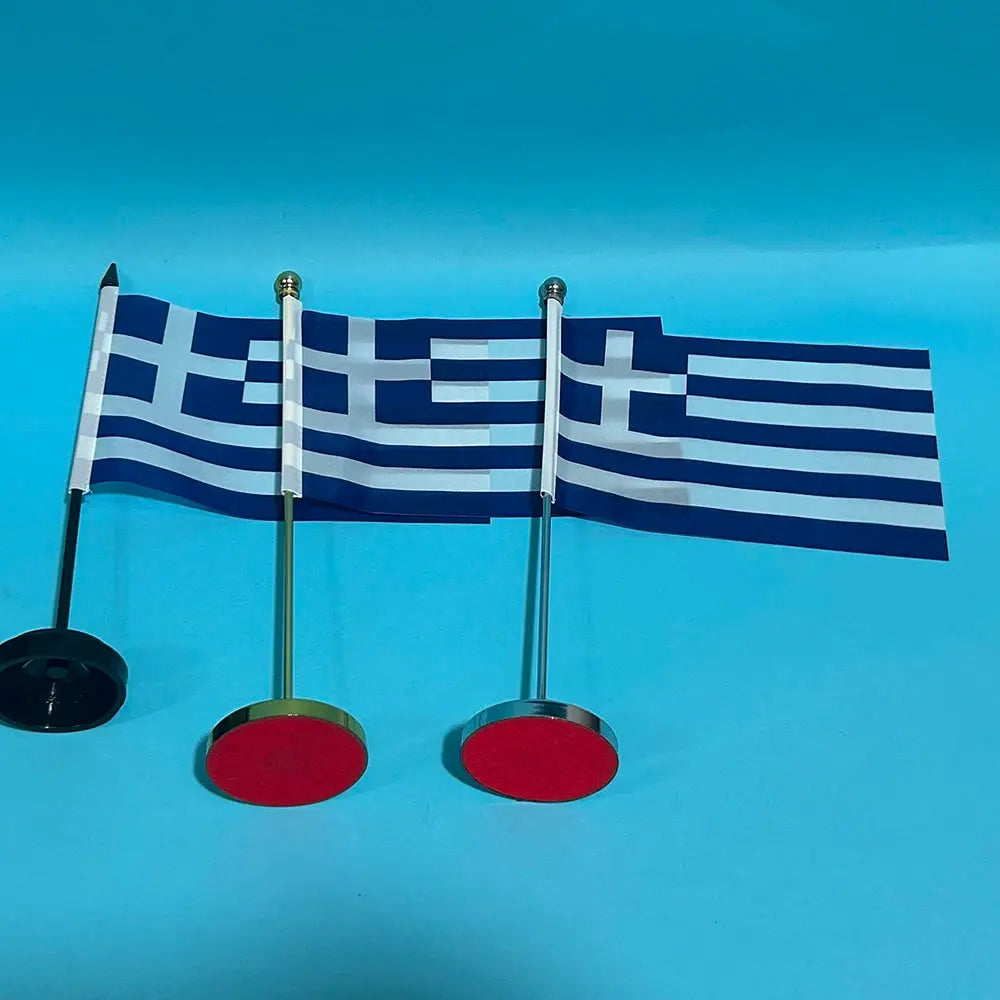 Greek Desk Flag 14x21cm Polyester National Banner for Office