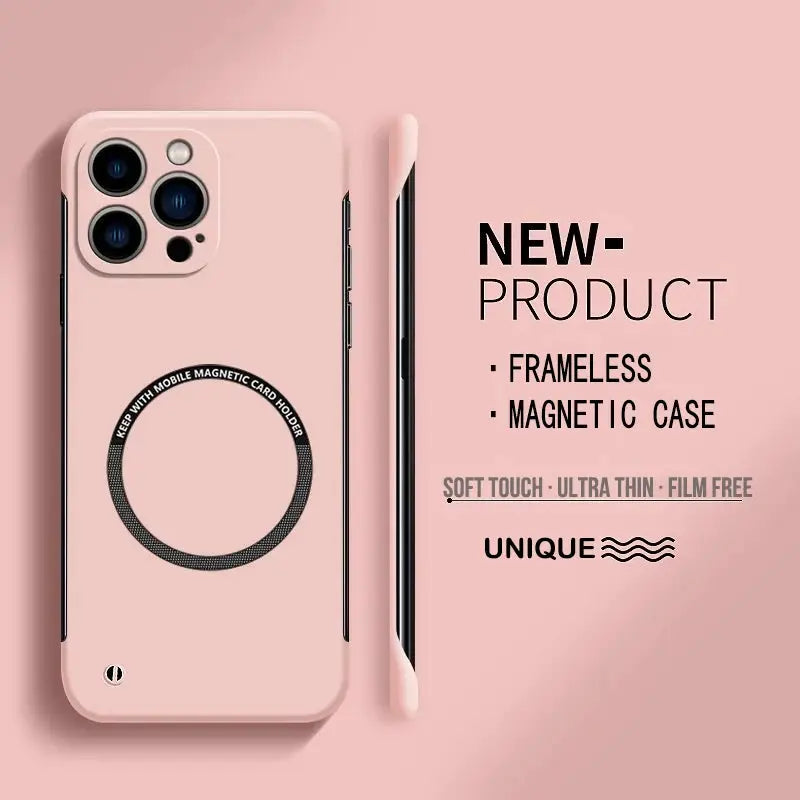 NovaCase Ultra Thin Matte Magnetic Frameless PC Case For iPhone 17 Pro Max 16 15 14 Plus Ultra Thin Protection