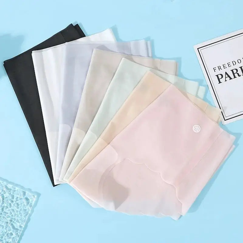 7-piece set of ultra-thin ice-silk panties in assorted colors, low-rise quick-dry women's underwear