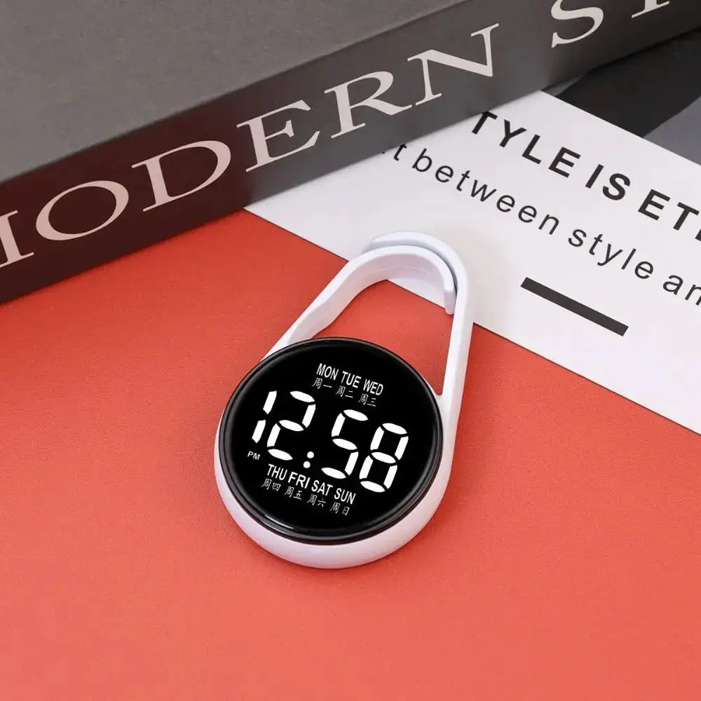 LumaTech LED Electronic Hanging Pocket Watch With Night Light And Clear Digital Time Display