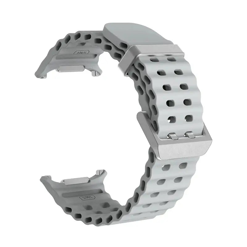 Simples Market Marine Band silicone strap for Samsung Galaxy Watch Ultra 47mm, light gray with perforated pattern