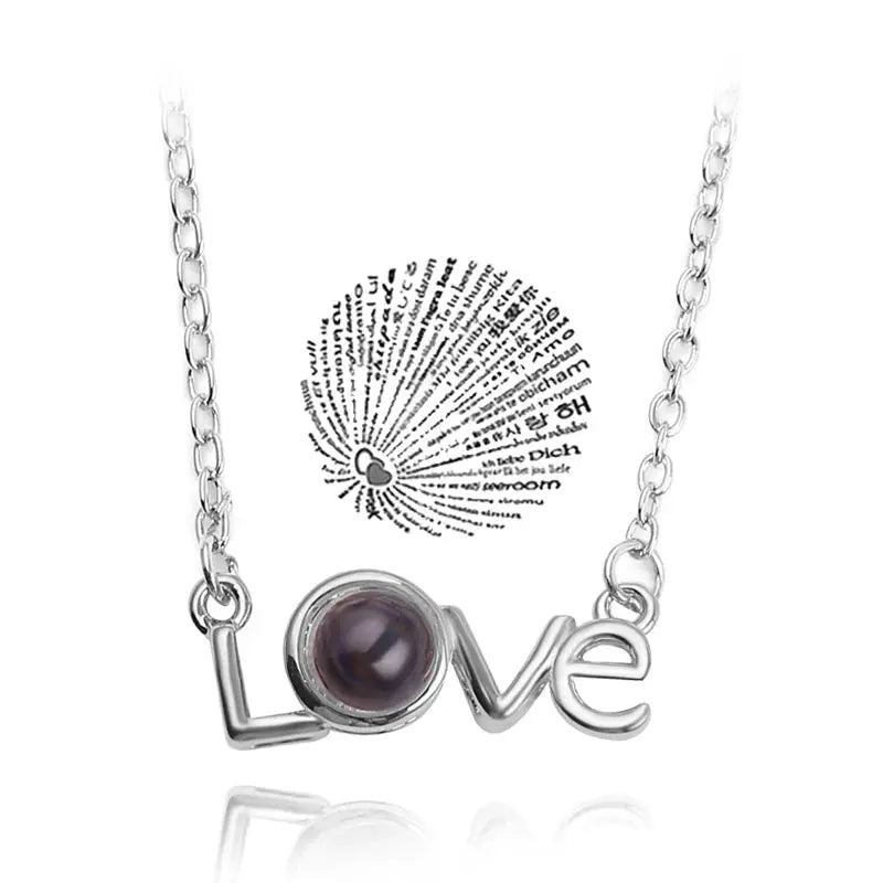 Projection Necklace I Love You In 100 Languages Pendant For Girlfriend Romantic 2026 Creative Jewelry Gift - Simples Market