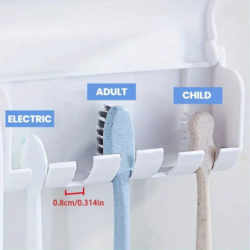 Wall Mounted Toothbrush And Toothpaste Holder Set With Automatic Dispenser And Cup Holder