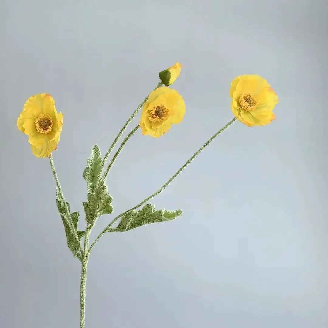 Artificial Silk Poppy Flowers Long Stem for Wedding Centerpieces and Bridal Bouquet Alternative Home Decor