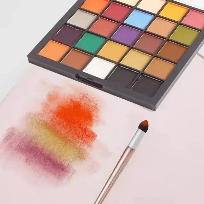 24-color soft artist pastel powder set by Simples Market with brush