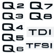 Simples Market 3D ABS chrome car emblems set for Q2-Q8, TDI and TFSI (9 pieces)