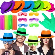 Neon UV Glow Party Hats Blacklight Fluorescent Hats For Adults And Kids Multi Pack 6 12 24 30 Pieces