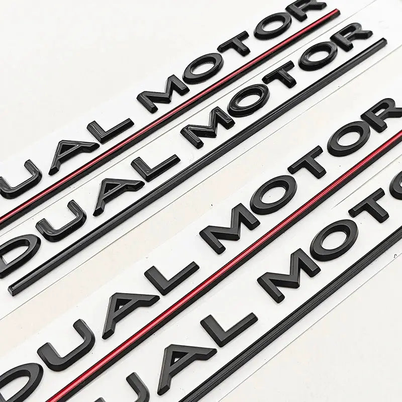 3D ABS chrome black red Dual Motor rear trunk badges set of 4 for Tesla Model Y S X 3