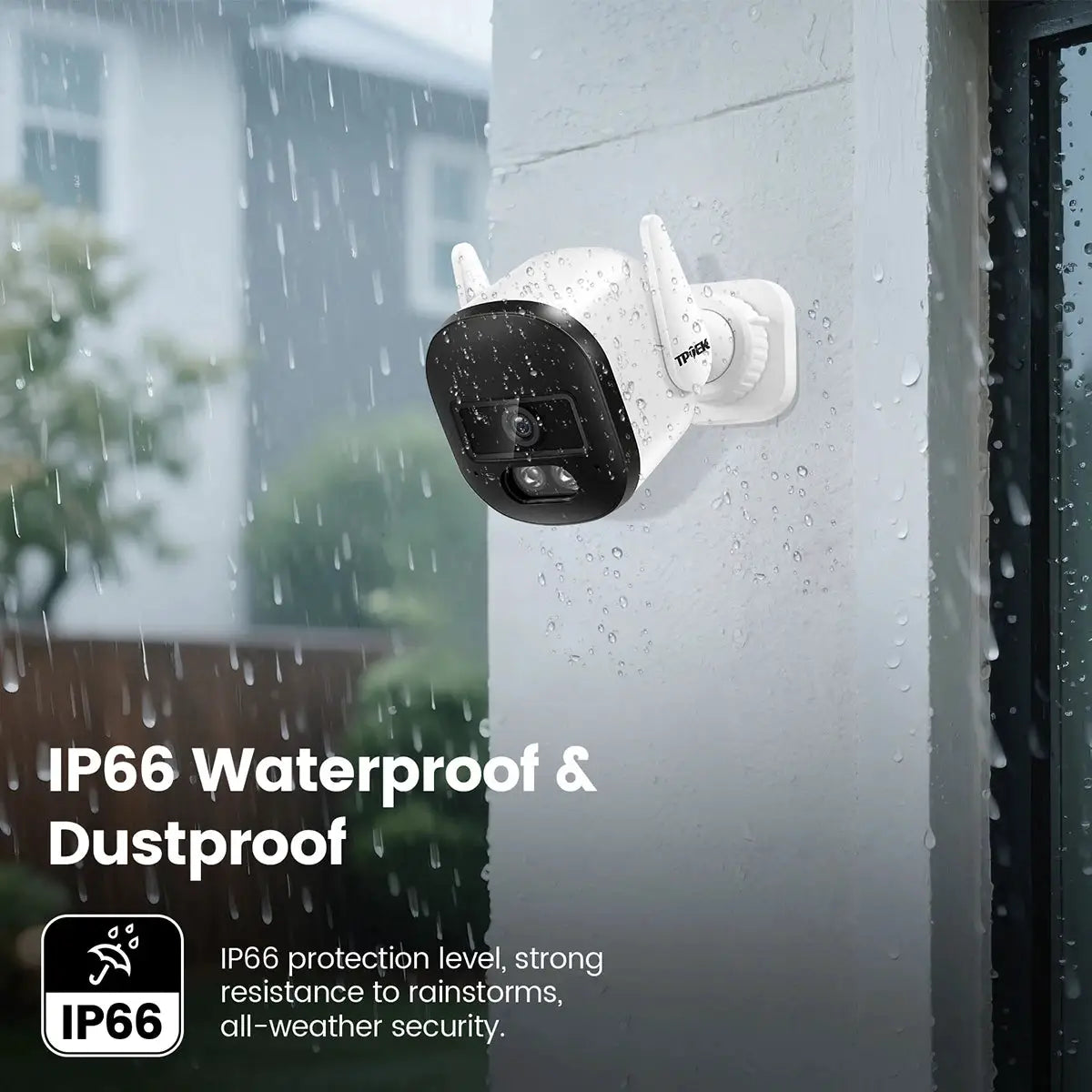 Outdoor IP66 bullet camera, white housing with black face, 2K 3MP WiFi surveillance by Simples Market