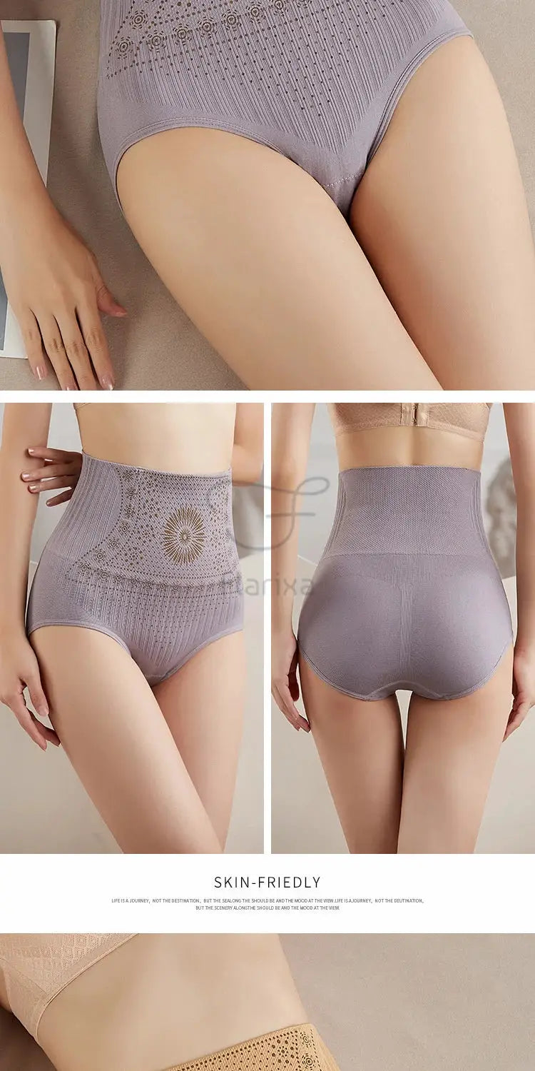 Flarixa high-waist seamless shaping briefs in lavender; Simples Market postpartum body shaper.