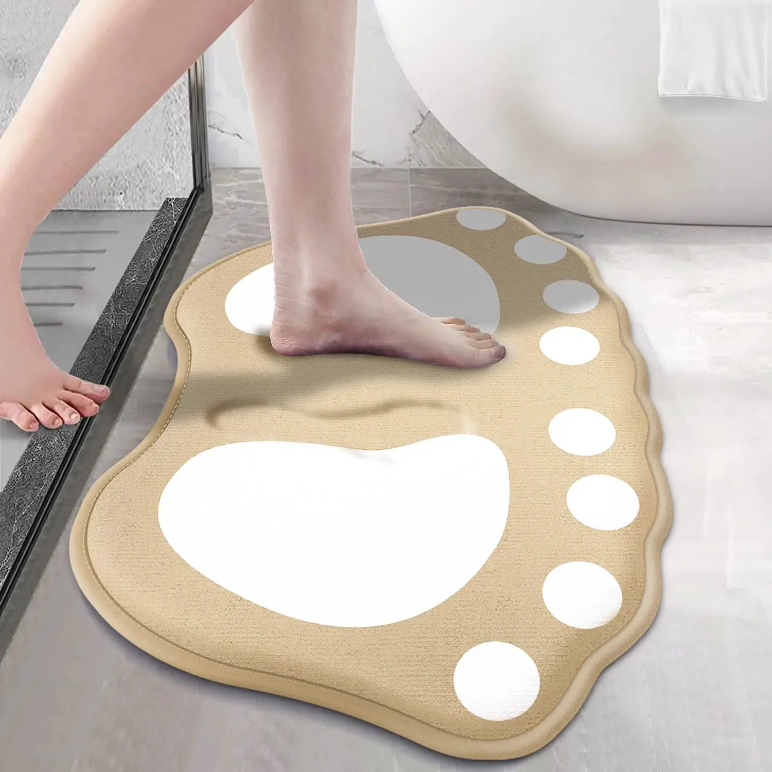 CosyNest Anti Slip Bath Mat With Claw Pattern Highly Absorbent Polyester Keeps Floors Dry