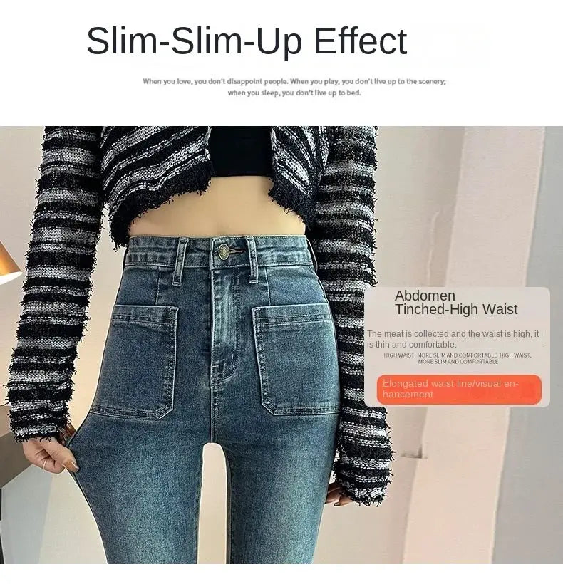 Y2K Loose Casual Denim Jeans High Waist Flared Bootcut For Petite Body