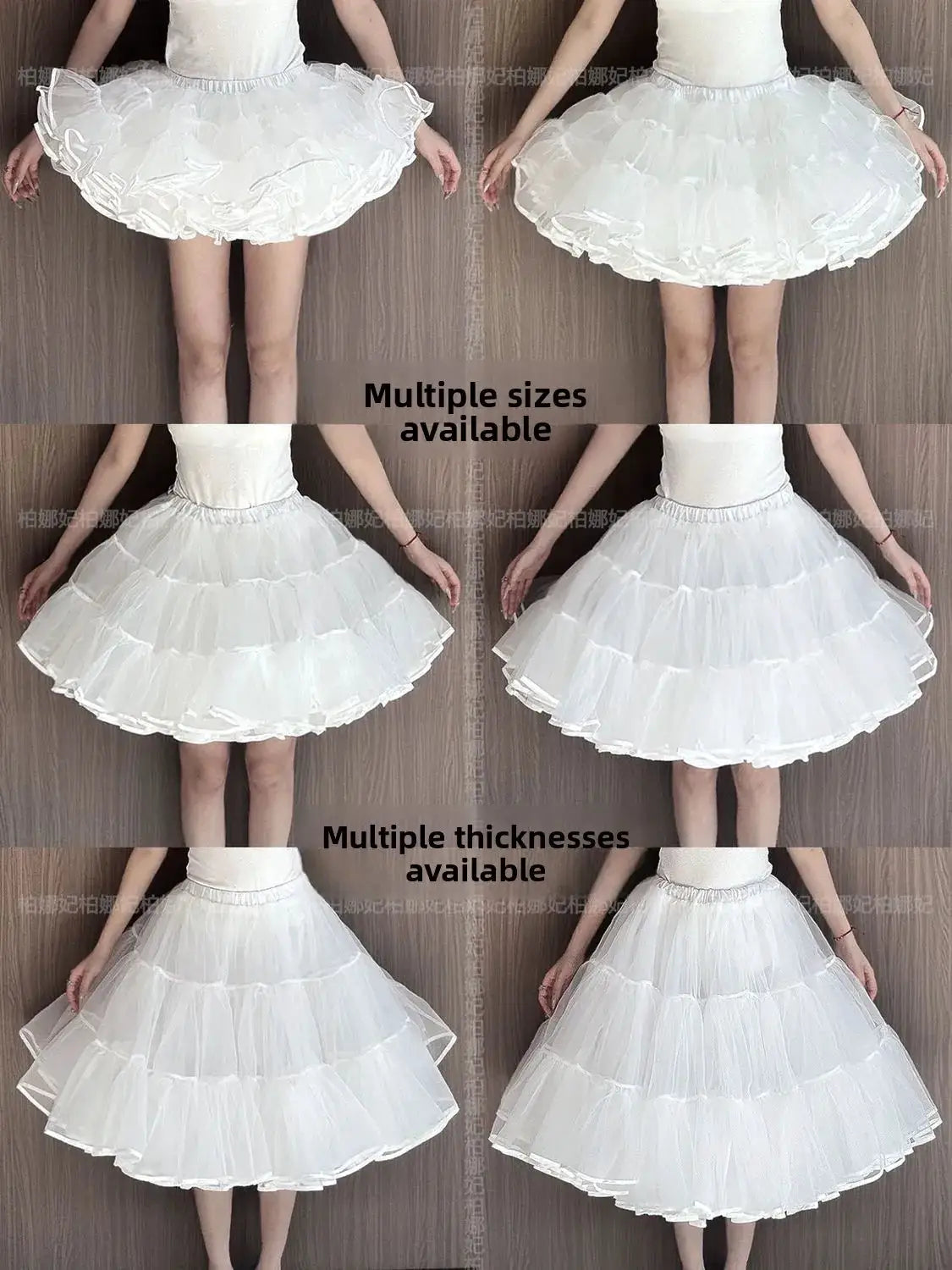 White 35cm Lolita petticoat with layered fluffy tulle crinoline underskirt
