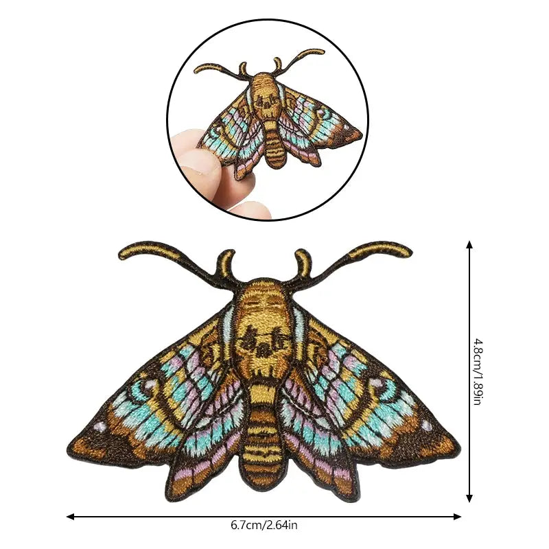 Colorful Moths Embroidered Patch Iron On Sew On For Clothing Cap Bag Jacket DIY Gift With Hot Adhesive