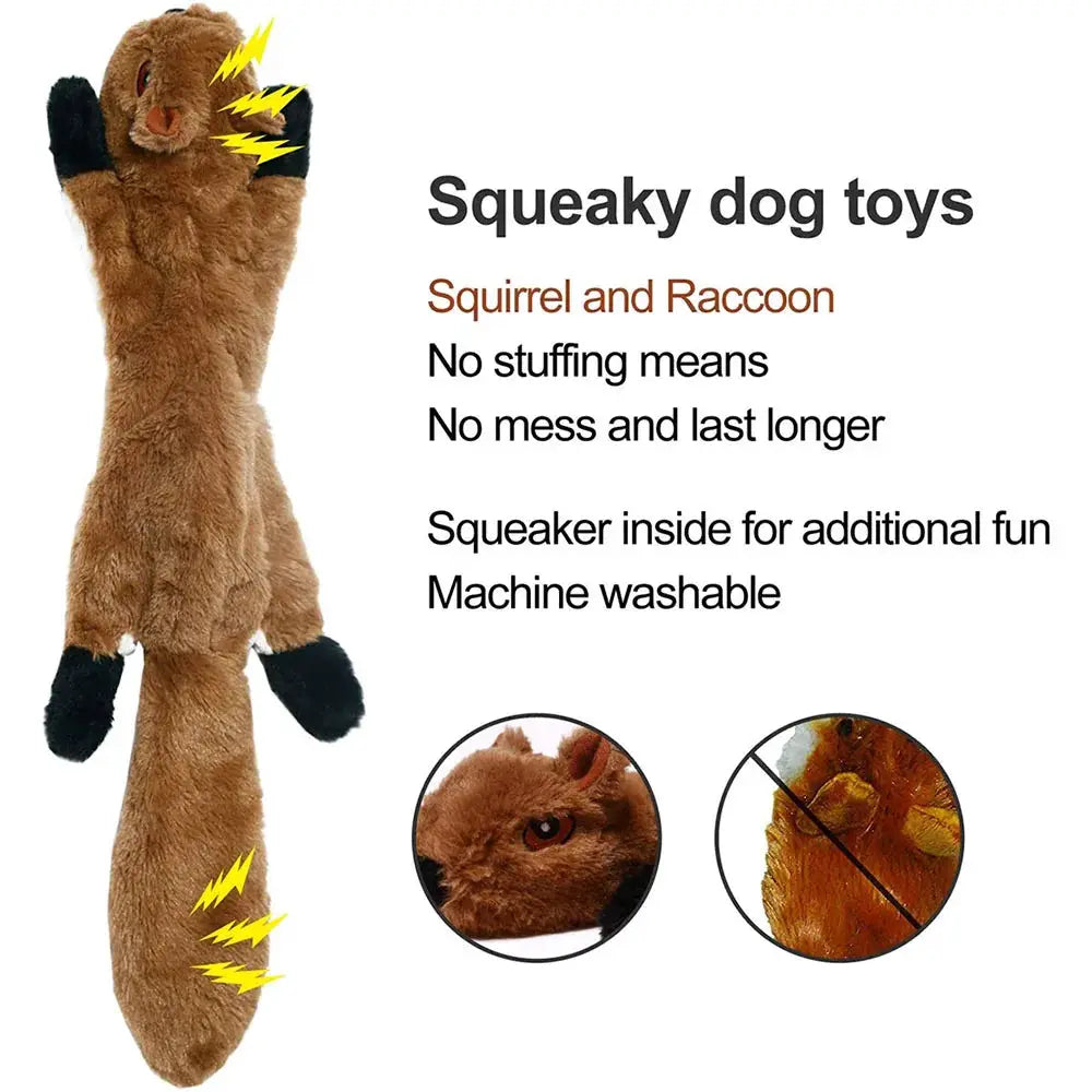 No Stuffing Simulated Animal Dog Toy With Squeakers Durable Plush Crinkle Squeaky Chew Toy For Fetching