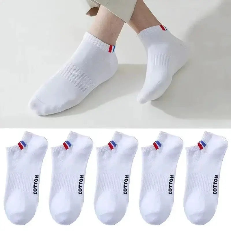 Men's Simple Solid Liner Anklet Socks Pack Of 5 Or 10 Pairs Breathable Soft Sweat Absorbent For Outdoor Wear