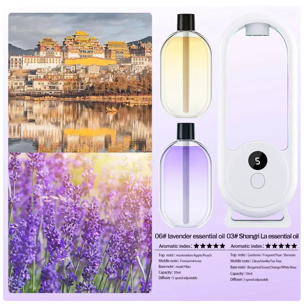 Rechargeable Portable Aroma Diffuser For Essential Oils Aromatherapy With Timed Spray Modes Odor Elimination