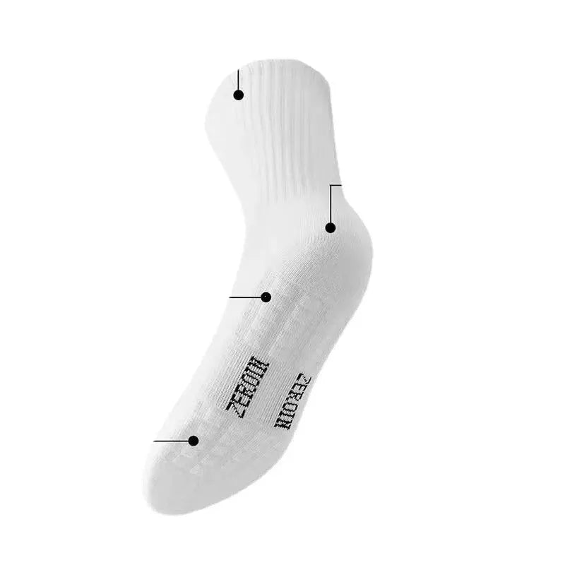 Men's White Cotton Deodorant Winter Socks 1 Pair Mid Tube With Velvet Bottom And Thickened Towel Basketball Socks