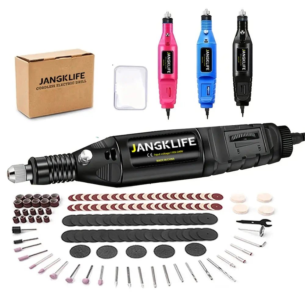 Jangklife 9V Mini Electric Carving Pen Variable Speed Rotary Tool Kit for Grinding Engraving and Polishing