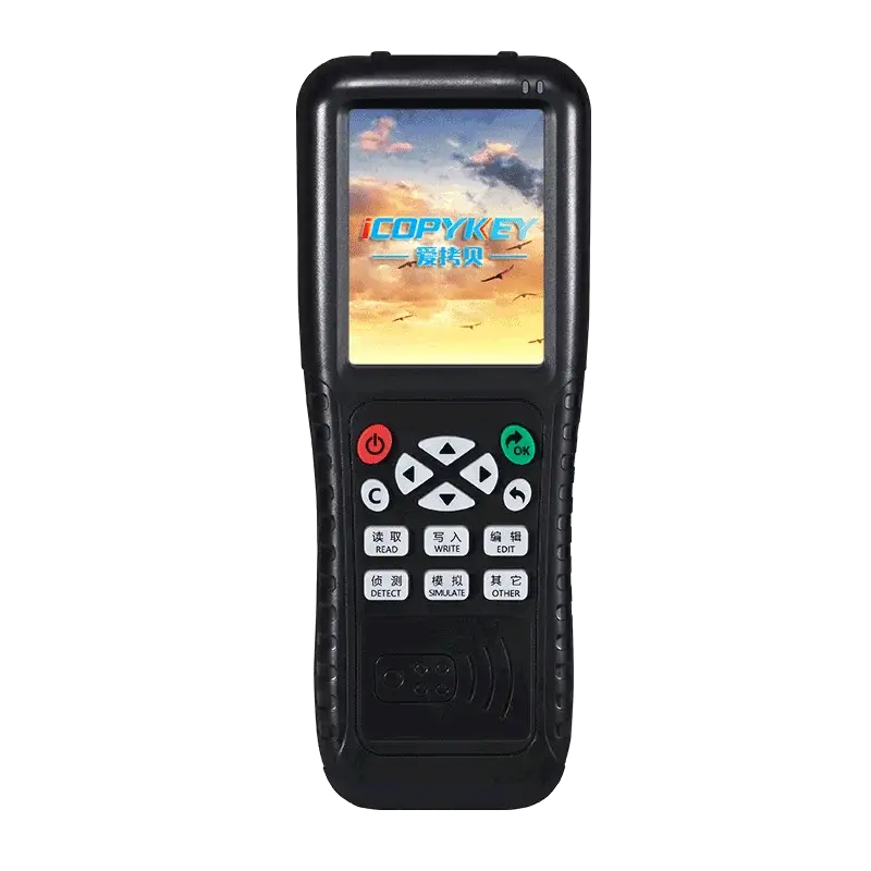Simples Market black NFC RFID card reader/writer handheld (125KHz/13.56MHz) with display and keypad