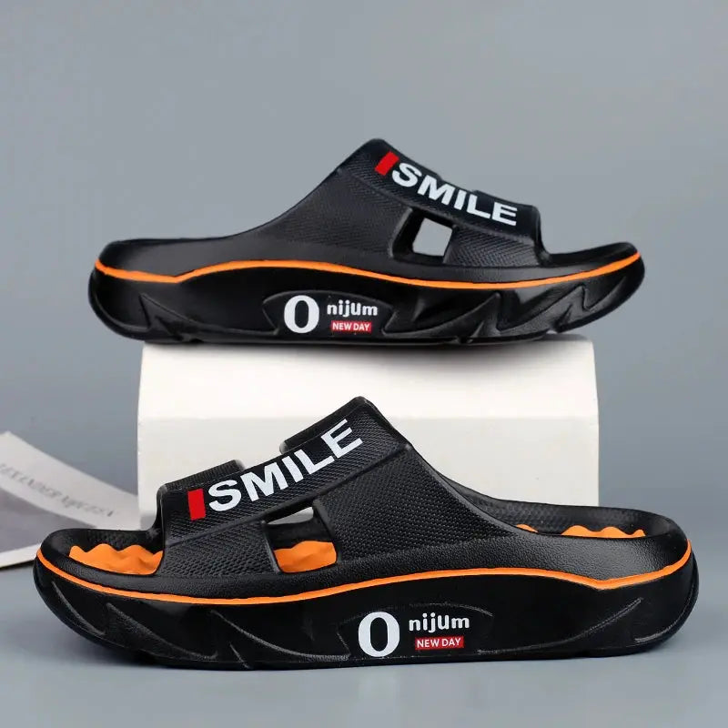 Summer New Men's Massage Slippers Indoor Outdoor Sandals Soft Cushioned Slides For Beach Home Casual Wear