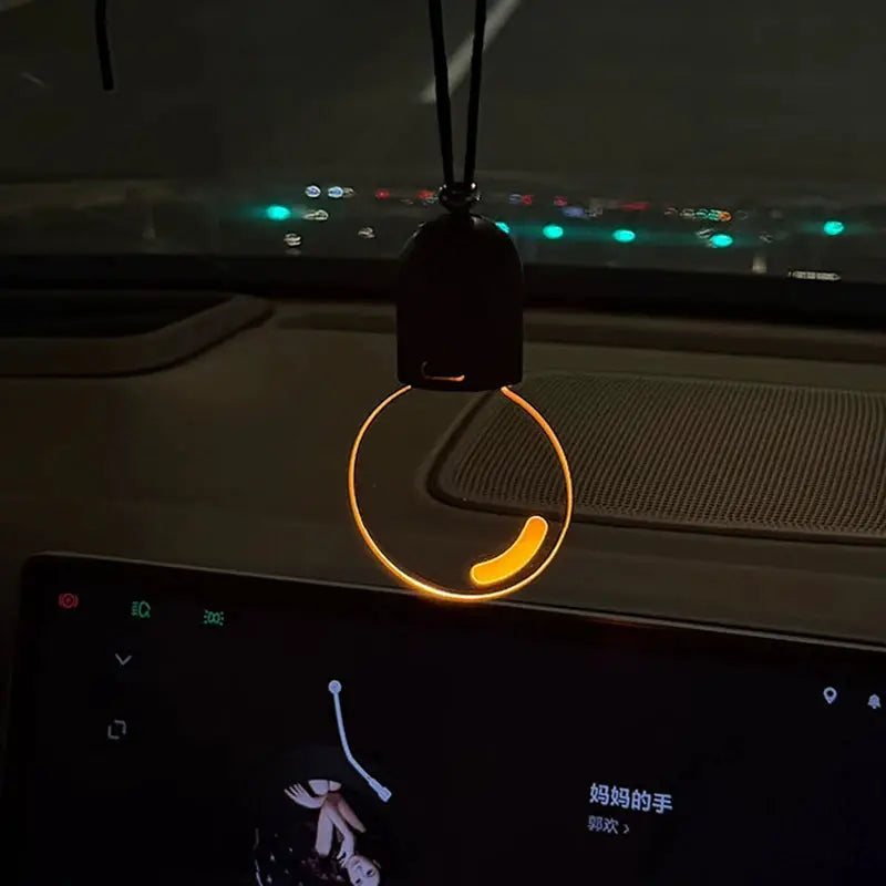 SEAMETAL Car Rearview Mirror Ornament with orange LED ring light by Simples Market