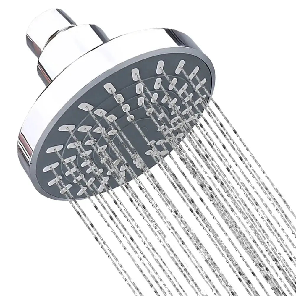 Adjustable rainfall shower head by Simples Market, chrome finish, wall-mounted.