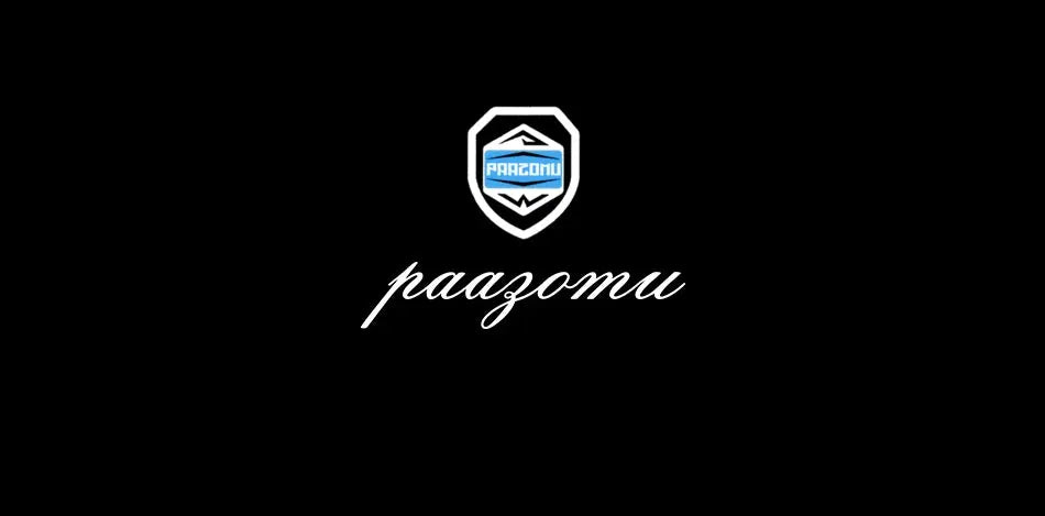 Paazomu brand logo with shield emblem on black background