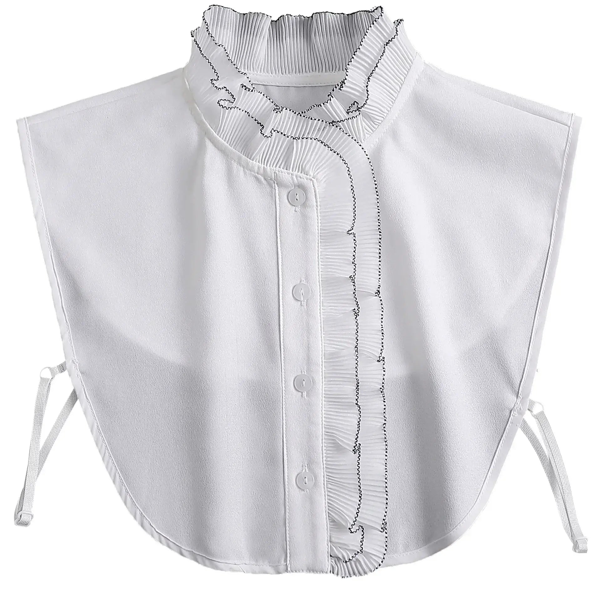 Detachable White Faux Collar With Front Tie For Women And Girls Vintage Lace Blouse Collar