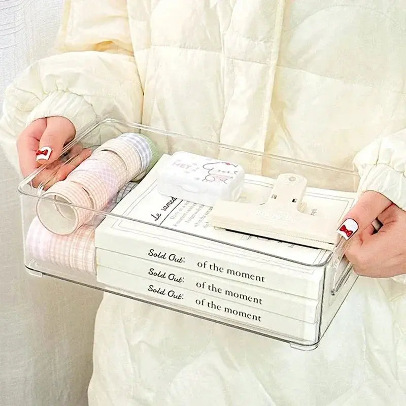 Acrylic Storage Box Transparent Cosmetic Organizer For Desktop And Dormitory Use Ideal For Skincare Masks
