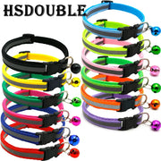 2 Pack Reflective Adjustable Cat And Small Dog Collars With Sash Bells In 12 Colors For Night Visibility
