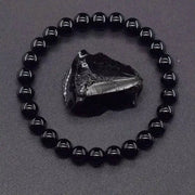 Nature Black Obsidian Onyx Beaded Bracelet For Men Unisex Natural Stone Handmade Yoga Meditation Jewelry