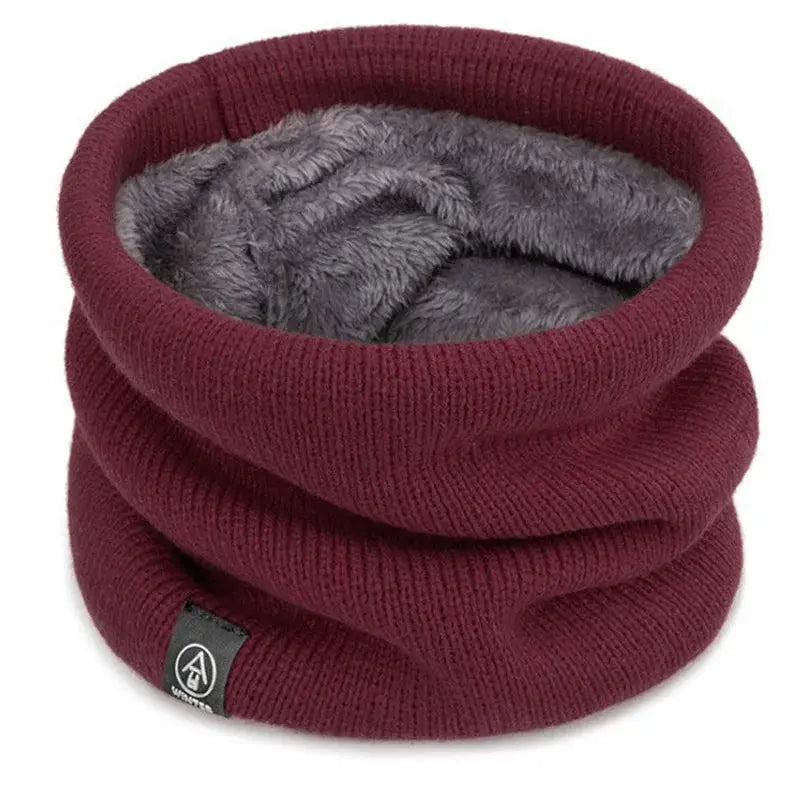 Unisex Winter Knitted Neck Warmer Thick Plush Warm Scarf Windproof Outdoor Skiing Running Hiking Neck Cover
