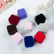 Rounded Flannelette Ring Box Flocking Jewelry Storage Organizer for Studs Badges Soft Jewelry Box for Ring Protection