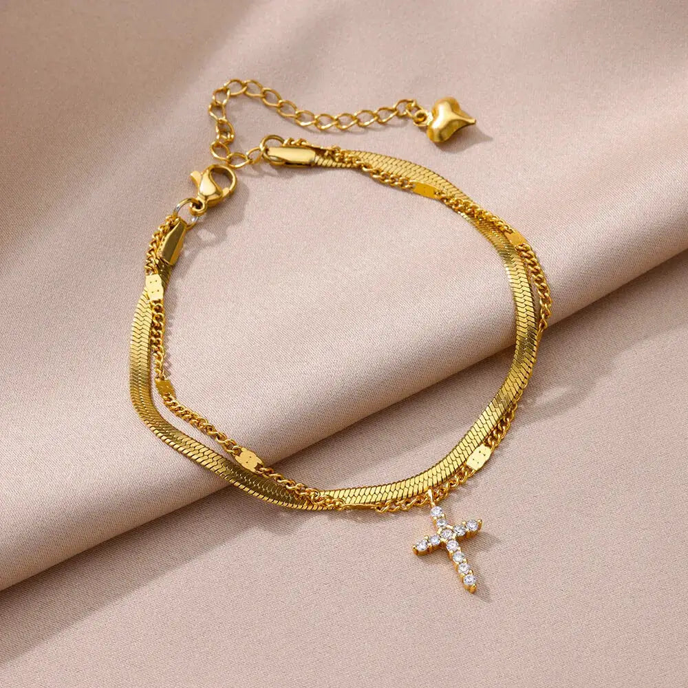 Gold Tone Stainless Steel Imitation Pearl Anklets for Women Beach Jewelry Chain Leg Bracelets Gift