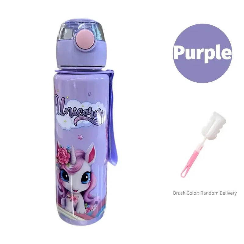 700ml Cute Cartoon Space Cup With Ring BPA Free High Temperature Resistant Portable Outdoor Water Bottle For Kids