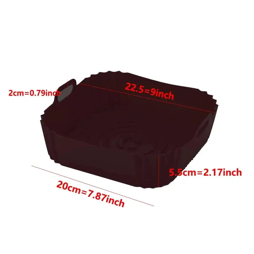 Reusable Silicone Air Fryer Pan Liner For Air Fryers And Ovens Nonstick Baking Tray Basket For Pizza And Fried Chicken