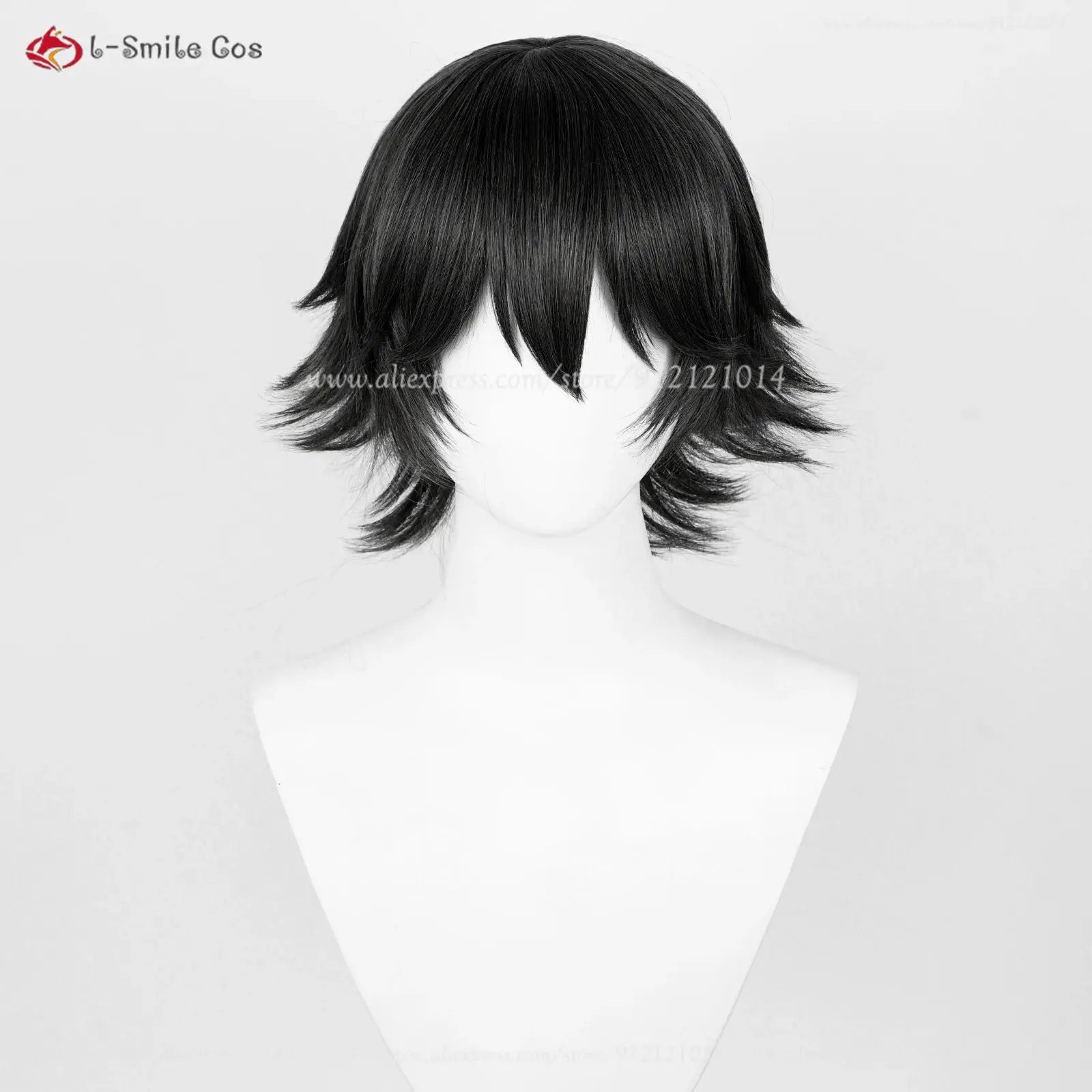 Anime Shizukuu cosplay wig, black short layered style, Simples Market