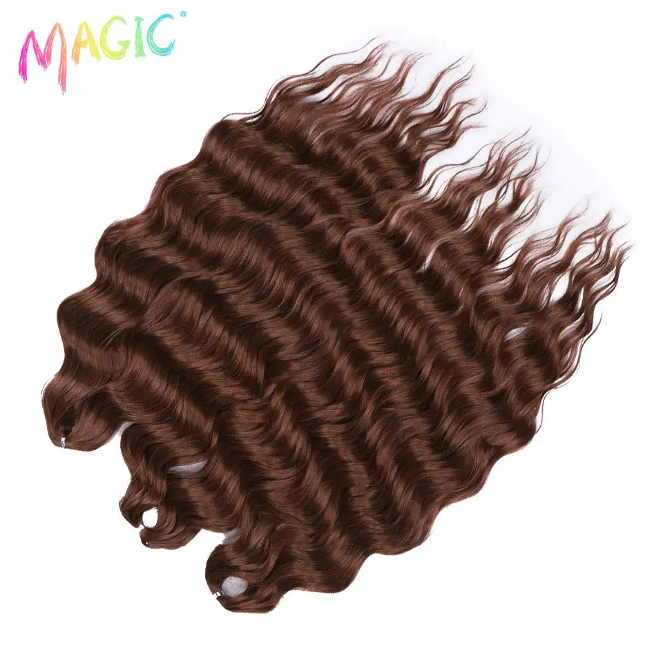 Anna Synthetic Hair 24in water-wave braiding extensions, brown, Simples Market